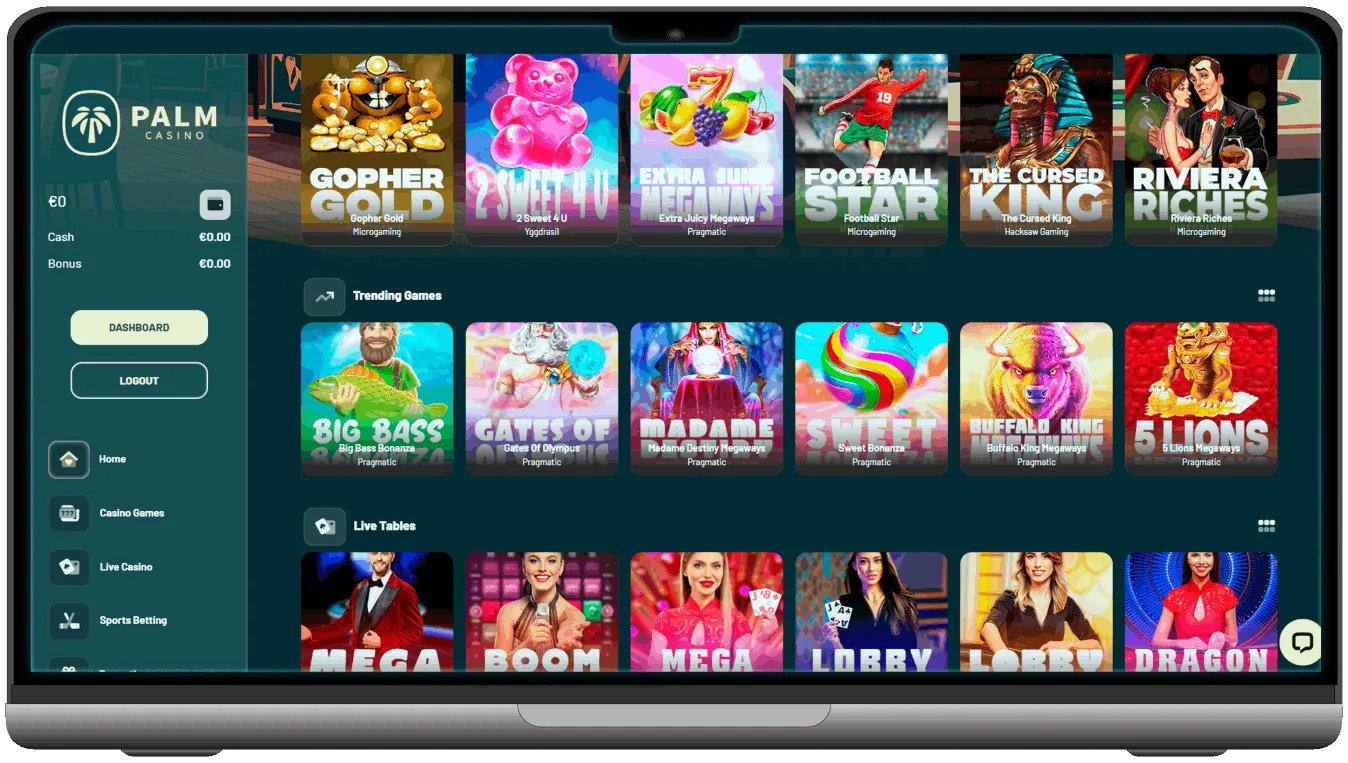 Palm Casino UK Platform image 1