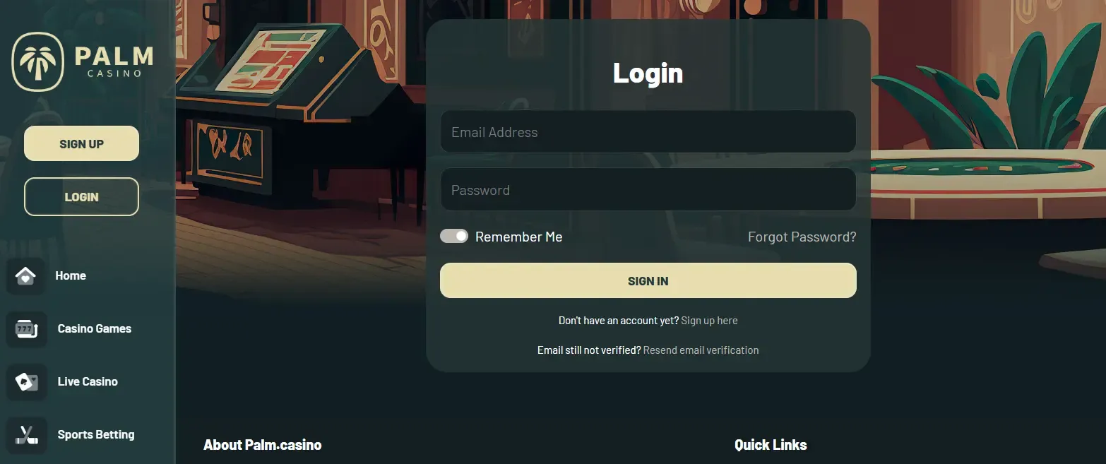 Palm Casino UK Platform image 2